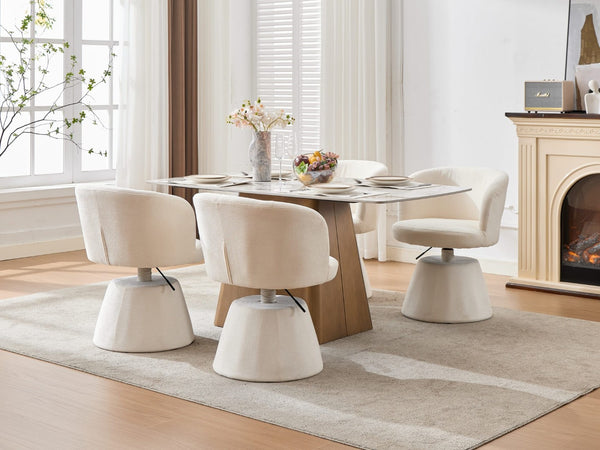 English Elm Adjustable Swivel Barstool Plush Chenille Bucket Seat for Kitchen Island or Vanity W1143P460575