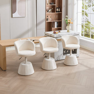 English Elm Adjustable Swivel Barstool Plush Chenille Bucket Seat for Kitchen Island or Vanity W1143P460575