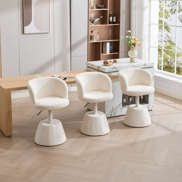 English Elm Adjustable Swivel Barstool Plush Chenille Bucket Seat for Kitchen Island or Vanity W1143P460575