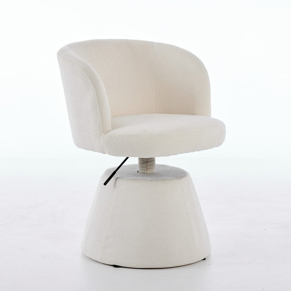 English Elm Adjustable Swivel Barstool Plush Chenille Bucket Seat for Kitchen Island or Vanity W1143P460575