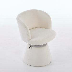 English Elm Adjustable Swivel Barstool Plush Chenille Bucket Seat for Kitchen Island or Vanity W1143P460575