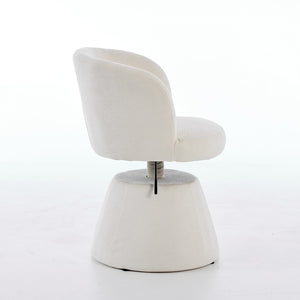 English Elm Adjustable Swivel Barstool Plush Chenille Bucket Seat for Kitchen Island or Vanity W1143P460575