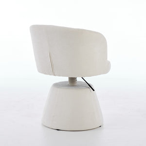 English Elm Adjustable Swivel Barstool Plush Chenille Bucket Seat for Kitchen Island or Vanity W1143P460575