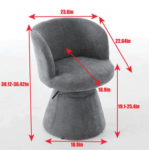 English Elm Adjustable Swivel Barstool Plush Chenille Bucket Seat for Kitchen Island or Vanity W1143P460575