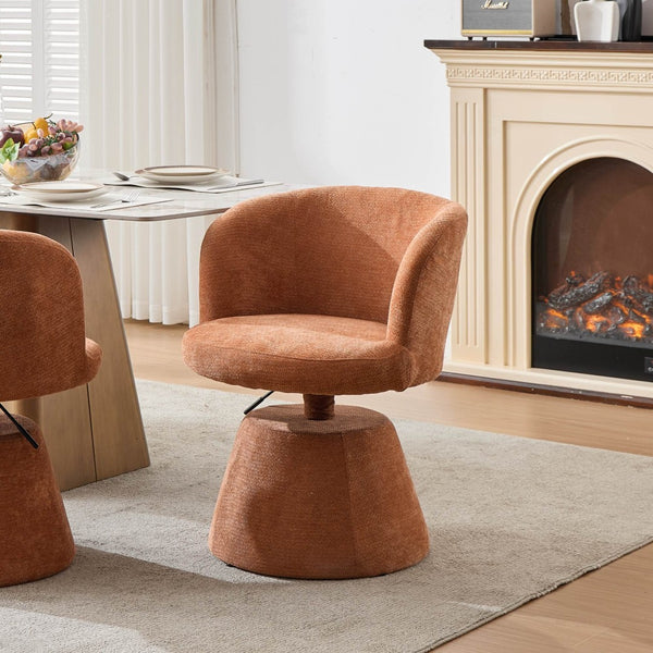 English Elm Adjustable Swivel Barstool Plush Chenille Bucket Seat Gas Lift for Kitchen or Vanity W1143P460576