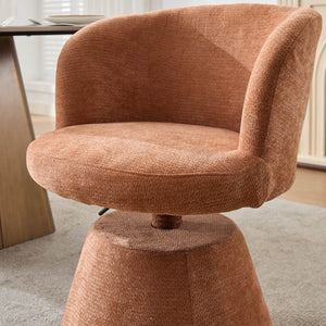 English Elm Adjustable Swivel Barstool Plush Chenille Bucket Seat Gas Lift for Kitchen or Vanity W1143P460576
