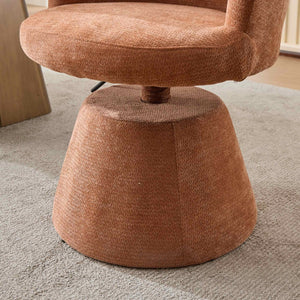 English Elm Adjustable Swivel Barstool Plush Chenille Bucket Seat Gas Lift for Kitchen or Vanity W1143P460576
