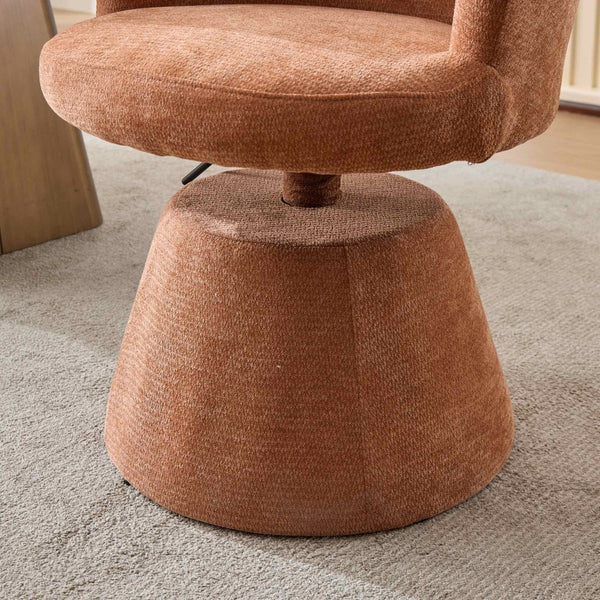 English Elm Adjustable Swivel Barstool Plush Chenille Bucket Seat Gas Lift for Kitchen or Vanity W1143P460576