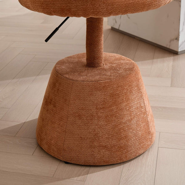 English Elm Adjustable Swivel Barstool Plush Chenille Bucket Seat Gas Lift for Kitchen or Vanity W1143P460576