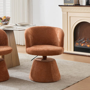 English Elm Adjustable Swivel Barstool Plush Chenille Bucket Seat Gas Lift for Kitchen or Vanity W1143P460576