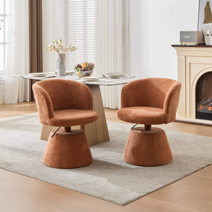 English Elm Adjustable Swivel Barstool Plush Chenille Bucket Seat Gas Lift for Kitchen or Vanity W1143P460576