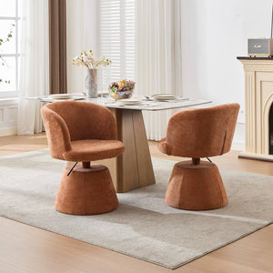 English Elm Adjustable Swivel Barstool Plush Chenille Bucket Seat Gas Lift for Kitchen or Vanity W1143P460576