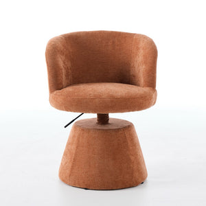 English Elm Adjustable Swivel Barstool Plush Chenille Bucket Seat Gas Lift for Kitchen or Vanity W1143P460576