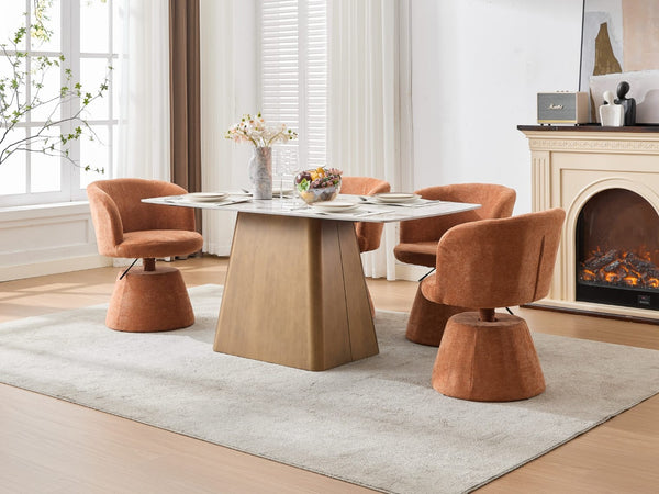 English Elm Adjustable Swivel Barstool Plush Chenille Bucket Seat Gas Lift for Kitchen or Vanity W1143P460576