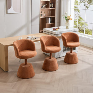 English Elm Adjustable Swivel Barstool Plush Chenille Bucket Seat Gas Lift for Kitchen or Vanity W1143P460576