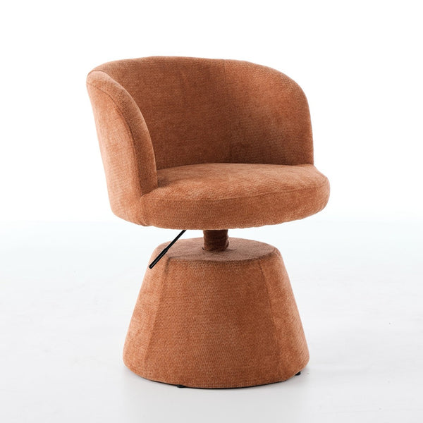 English Elm Adjustable Swivel Barstool Plush Chenille Bucket Seat Gas Lift for Kitchen or Vanity W1143P460576