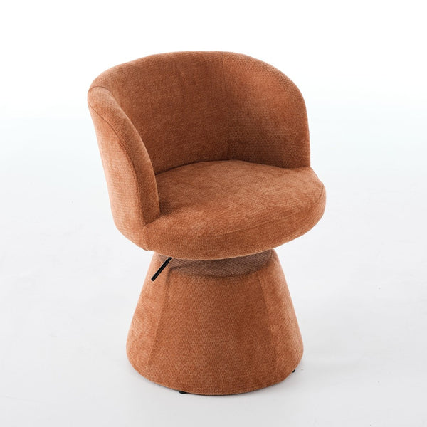 English Elm Adjustable Swivel Barstool Plush Chenille Bucket Seat Gas Lift for Kitchen or Vanity W1143P460576