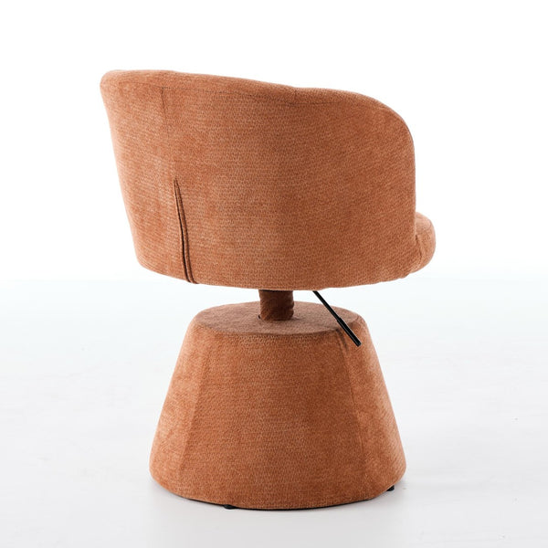 English Elm Adjustable Swivel Barstool Plush Chenille Bucket Seat Gas Lift for Kitchen or Vanity W1143P460576