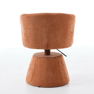 English Elm Adjustable Swivel Barstool Plush Chenille Bucket Seat Gas Lift for Kitchen or Vanity W1143P460576
