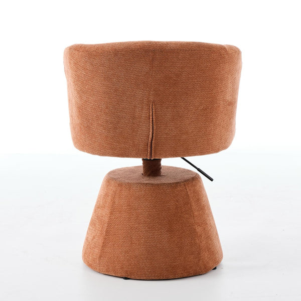 English Elm Adjustable Swivel Barstool Plush Chenille Bucket Seat Gas Lift for Kitchen or Vanity W1143P460576