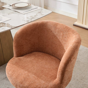 English Elm Adjustable Swivel Barstool Plush Chenille Bucket Seat Gas Lift for Kitchen or Vanity W1143P460576