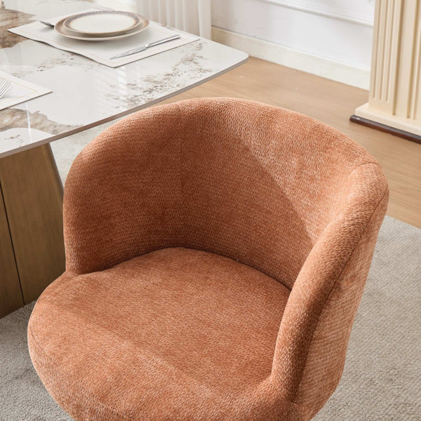 English Elm Adjustable Swivel Barstool Plush Chenille Bucket Seat Gas Lift for Kitchen or Vanity W1143P460576
