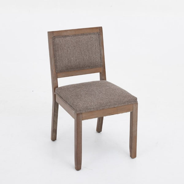 English Elm Set of 2 Farmhouse Mid-Century Upholstered Dining Chairs Solid Hardwood Frame Coffee W1143P518980