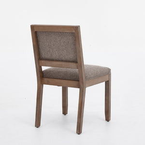 English Elm Set of 2 Farmhouse Mid-Century Upholstered Dining Chairs Solid Hardwood Frame Coffee W1143P518980