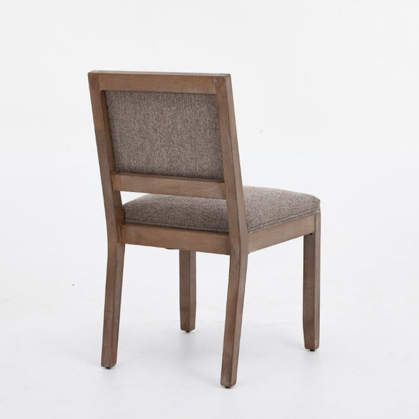 English Elm Set of 2 Farmhouse Mid-Century Upholstered Dining Chairs Solid Hardwood Frame Coffee W1143P518980