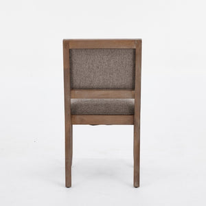 English Elm Set of 2 Farmhouse Mid-Century Upholstered Dining Chairs Solid Hardwood Frame Coffee W1143P518980