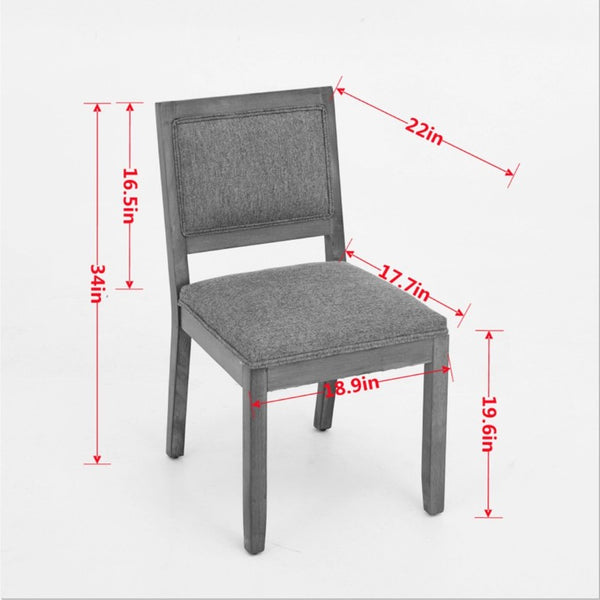 English Elm Set of 2 Farmhouse Mid-Century Upholstered Dining Chairs Solid Hardwood Frame Coffee W1143P518980