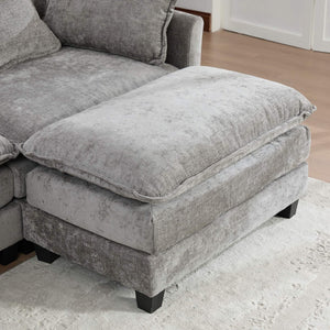 English Elm Cloud Modular Sofa Plush Chenille Upholstered Three Seat Couch for Living Room W1143S00069