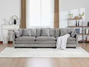 English Elm Cloud Modular Sofa Plush Chenille Upholstered Three Seat Couch for Living Room W1143S00069