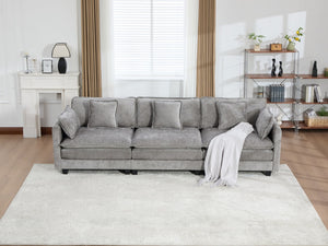 English Elm Cloud Modular Sofa Plush Chenille Upholstered Three Seat Couch for Living Room W1143S00069