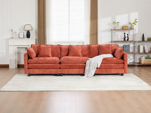 English Elm Cloud Modular Three Seat Sofa Breathable Chenille Upholstery Deep Cushion Lounge W1143S00070