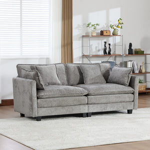 English Elm Cloud Loveseat Modular Chenille Sofa with Deep Cushions for Modern Living Spaces W1143S00071