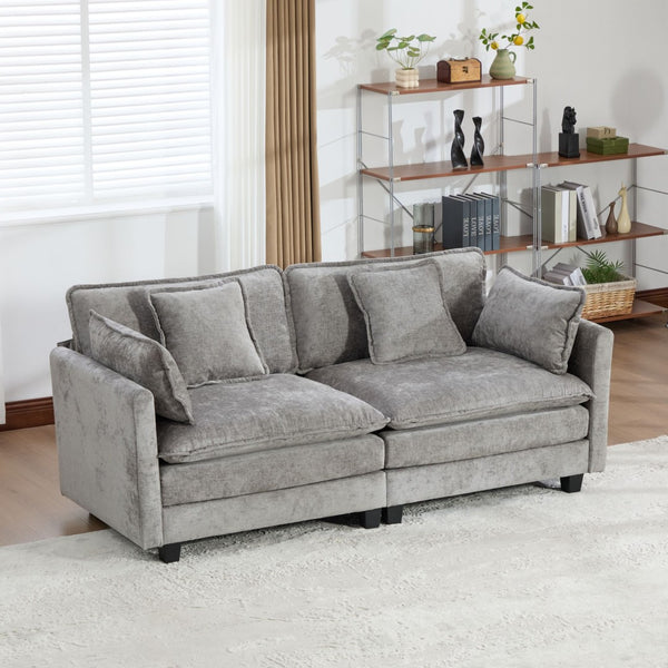 English Elm Cloud Loveseat Modular Chenille Sofa with Deep Cushions for Modern Living Spaces W1143S00071