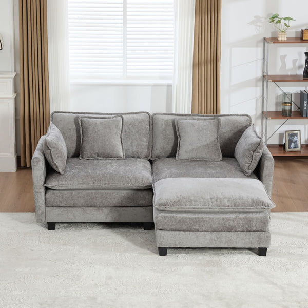 English Elm Cloud Loveseat Modular Chenille Sofa with Deep Cushions for Modern Living Spaces W1143S00071