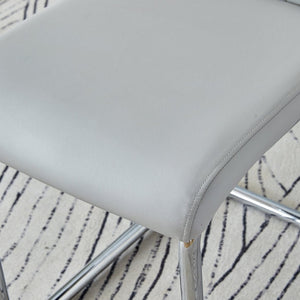 English Elm Equipped with PU Leather Foam Seats Six Contemporary Dining Chairs on Slim Metal Legs W1151102507