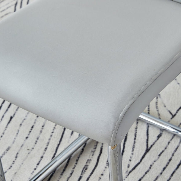 English Elm Equipped with PU Leather Foam Seats Six Contemporary Dining Chairs on Slim Metal Legs W1151102507