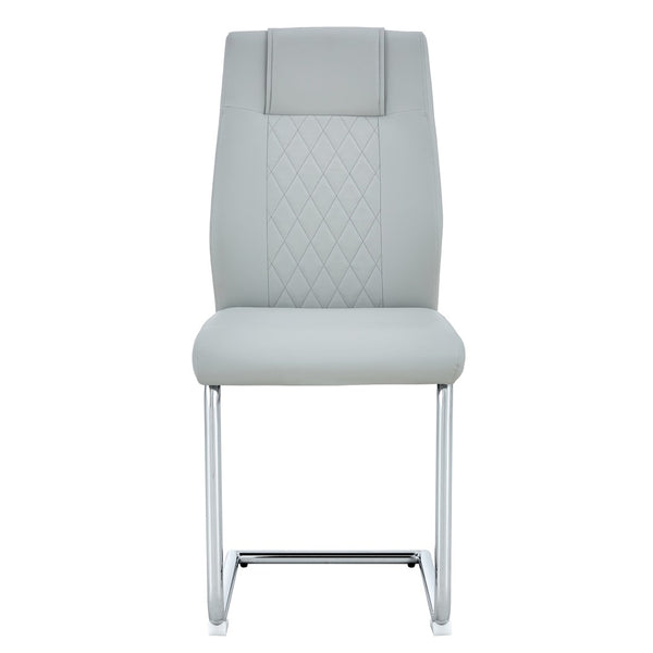 English Elm Equipped with PU Leather Foam Seats Six Contemporary Dining Chairs on Slim Metal Legs W1151102507