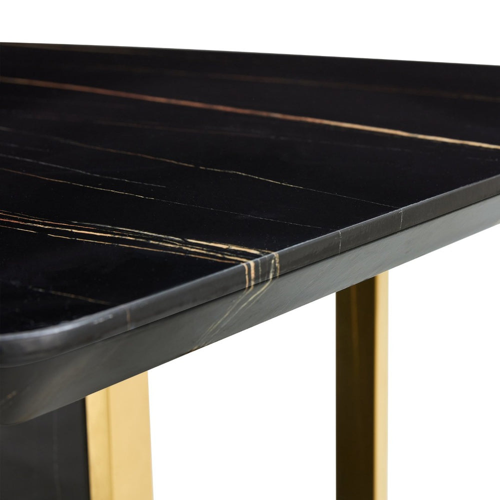 English Elm F-1297-200100-bkt Modern Patterned Rectangular Table for Dining Rooms and Home Offices W1151137930