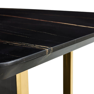 English Elm F-1297-200100-bkt Modern Patterned Rectangular Table for Dining Rooms and Home Offices W1151137930