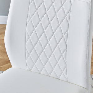 English Elm Modern Faux Leather Dining Chairs with Cushioned Seats and Sleek Metal Legs Set of 4 W115168230
