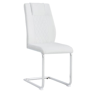 English Elm Modern Faux Leather Dining Chairs with Cushioned Seats and Sleek Metal Legs Set of 4 W115168230