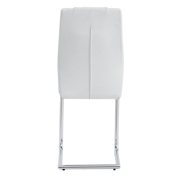English Elm Modern Faux Leather Dining Chairs with Cushioned Seats and Sleek Metal Legs Set of 4 W115168230