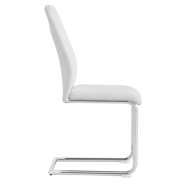 English Elm Modern Faux Leather Dining Chairs with Cushioned Seats and Sleek Metal Legs Set of 4 W115168230
