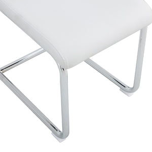 English Elm Modern Faux Leather Dining Chairs with Cushioned Seats and Sleek Metal Legs Set of 4 W115168230