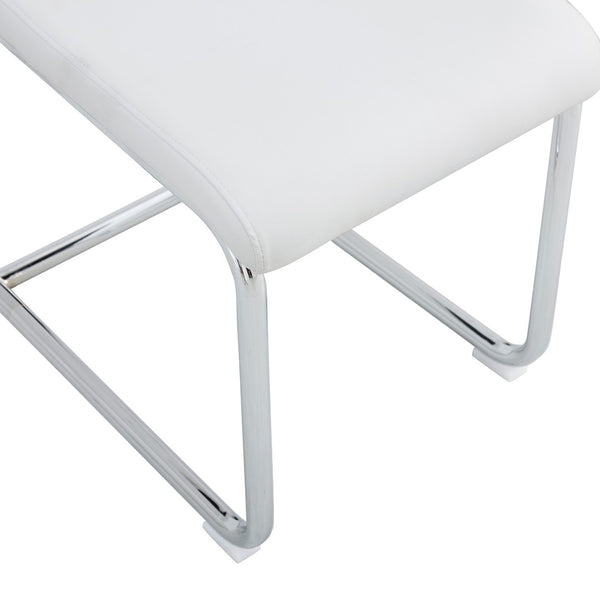 English Elm Modern Faux Leather Dining Chairs with Cushioned Seats and Sleek Metal Legs Set of 4 W115168230