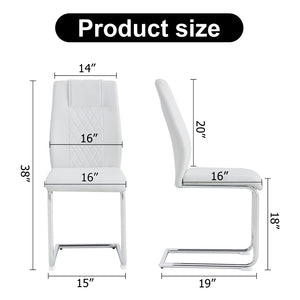 English Elm Modern Faux Leather Dining Chairs with Cushioned Seats and Sleek Metal Legs Set of 4 W115168230